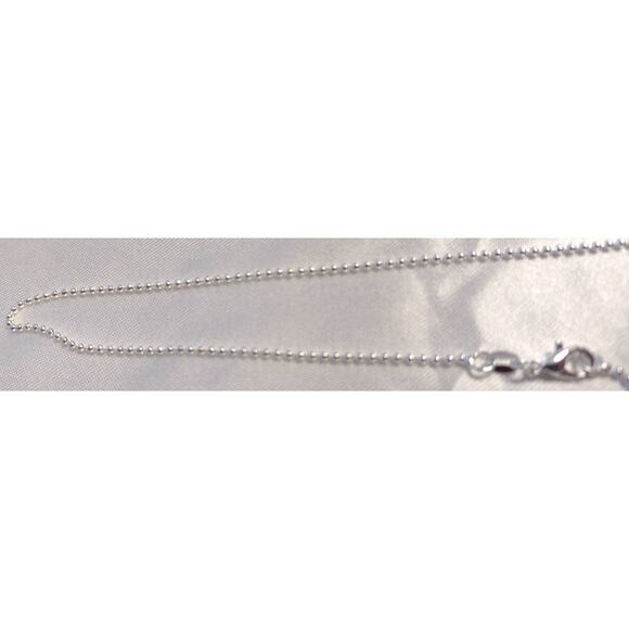 Sterling Silver 925 Plated 22 Inch Ball Chain Necklace New Thin 1/16th" Lobster - Picture 3 of 3